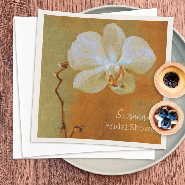 Servilleta De Papel Orquídea Sobre El Personalizado De Textura Naranja (Subido por el creador)