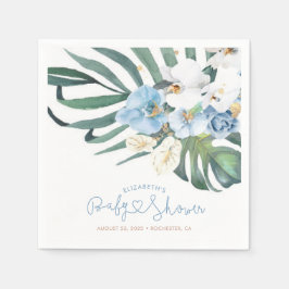 Servilleta De Papel Orquídeas azules y hojas de palma Tropical elegant