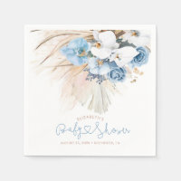 Orquídeas azules y pampas Boho elegante