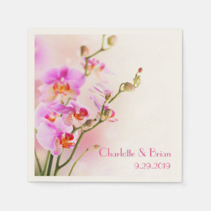 Servilleta De Papel Orquídeas rosadas - Elegante matrimonio personaliz