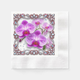 Servilleta De Papel Orquídeas rosadas elegantes