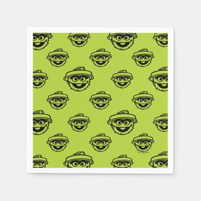 Servilleta De Papel Oscar the Grouch Green Pattern (Anverso)