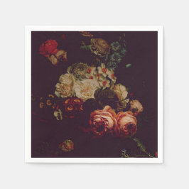 Servilleta De Papel Oscuro elegante Burgundy Moody Floral