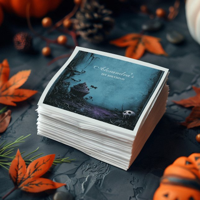 Servilleta De Papel Oscuro elegante Spookone UN cumpleaños (Subido por el creador)
