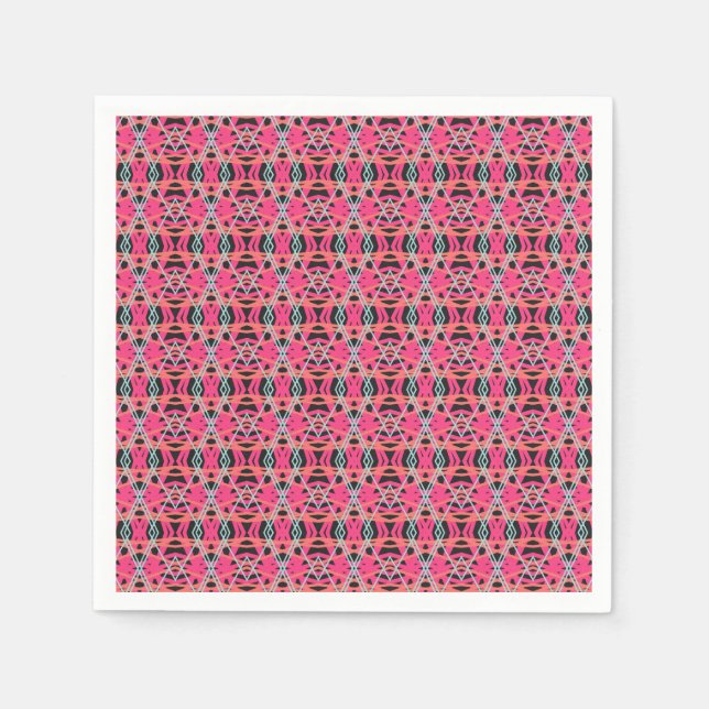 Servilleta De Papel Oscuro Gris Rosa Azul Funky Divertido Día de Anive (Anverso)