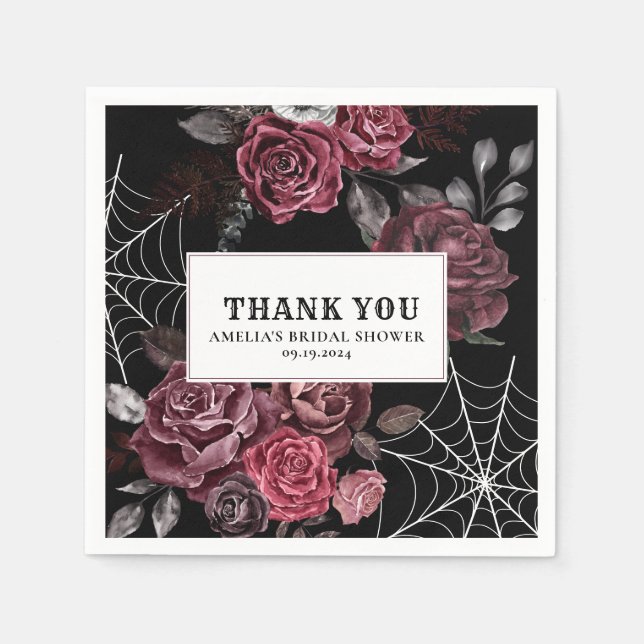 Servilleta De Papel Oscuro humor Gótico floral Bridal Shower (Anverso)
