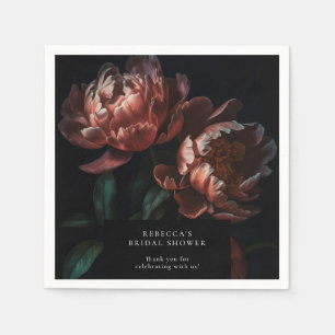 Servilleta De Papel Oscuro Moody Romantic Florals Bridal Shower