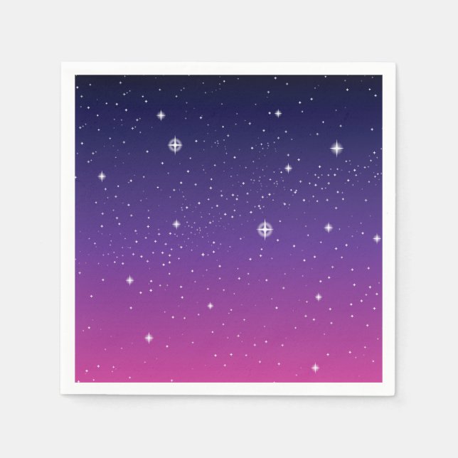 Servilleta De Papel Oscuro Purple Starry Night Sky (Anverso)