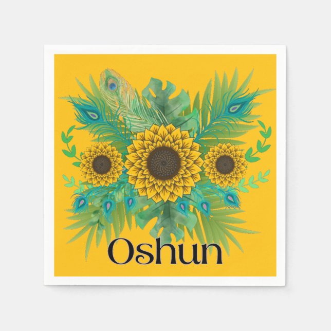 Servilleta De Papel Oshun Goddess Sunflowers (Anverso)