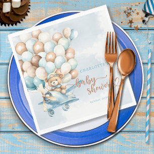 Servilleta De Papel Osito Azul Baby Shower Casi No Podemos Esperar