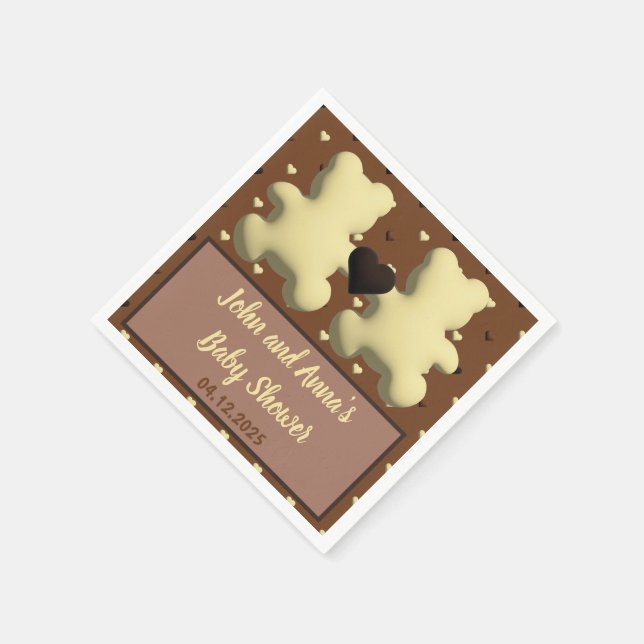 Servilleta De Papel Osito de chocolate lindo Bebé toallas para la duch (Borde)