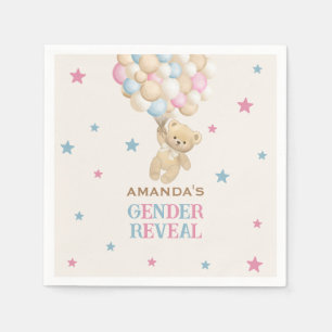 Servilleta De Papel Ositos globos y estrellas Rosa Azul Revelación de