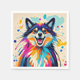 Servilleta De Papel Oso abstracto lindo divertido feliz arte animal
