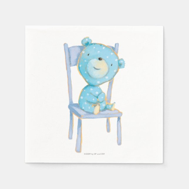 Servilleta De Papel Oso azul calico sonriendo sobre la presidencia (Anverso)