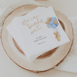 Servilleta De Papel Oso con globos azules y tan