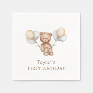 Servilleta De Papel Oso cumpleaños bosque animales papel