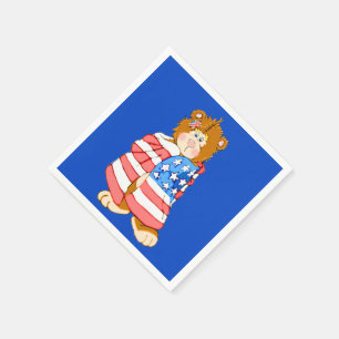 Servilleta De Papel Oso de Bandera Patriótica