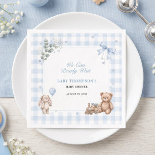 Servilleta De Papel Oso de cuadros azules We Can Bearly Wait