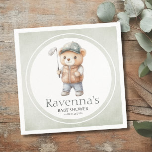 Servilleta De Papel Oso de Golf Deja Par - Tee Personalizado para Baby