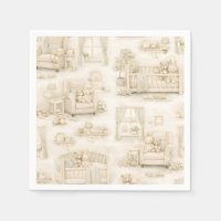 Oso de guardería neutral habitación beige patrón