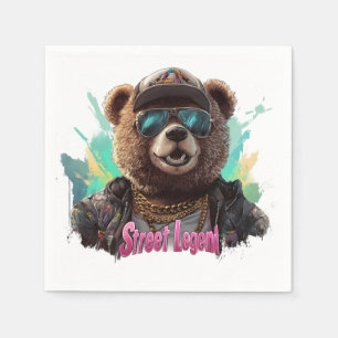 Servilleta De Papel Oso de leyenda de la calle - Diseño gráfico de Gua