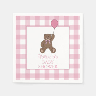 Servilleta De Papel Oso de peluche a cuadros búfalo y globo de ducha d