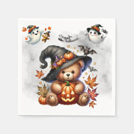Servilleta De Papel Oso de peluche brujo de Halloween