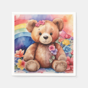 Servilleta De Papel Oso de peluche con arcoiris