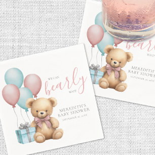 Servilleta De Papel Oso de peluche con globo Baby Shower