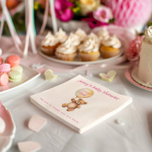 Oso de peluche con globo de ducha de bebé serville