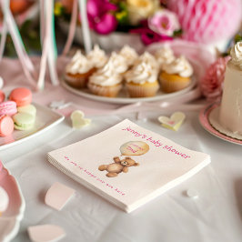 Servilleta De Papel Oso de peluche con globo de ducha de bebé serville