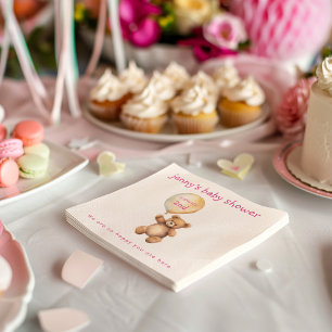 Servilleta De Papel Oso de peluche con globo de ducha de bebé serville