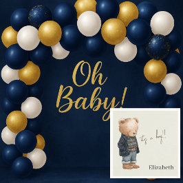 Servilleta De Papel Oso de peluche de nombre personalizado Es un niño 