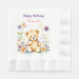 Servilleta De Papel Oso de peluche en fiesta de cumpleaños de Chica de