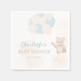 Servilleta De Papel Oso de peluche lindo con globos Baby Shower niño