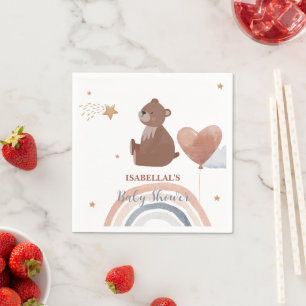 Servilleta De Papel Oso de peluche lindo para baby shower de niños afr