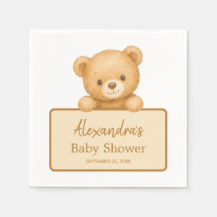 Servilleta De Papel Oso de peluche marrón lindo Cumpleaños de bebé neu