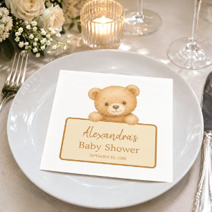 Servilleta De Papel Oso de peluche marrón lindo Cumpleaños de bebé neu
