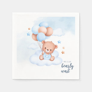 Servilleta De Papel Oso de peluche Niño Baño Acuarela Personalizable