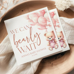 Servilleta De Papel Oso de peluche rosa casi no podemos esperar baby s