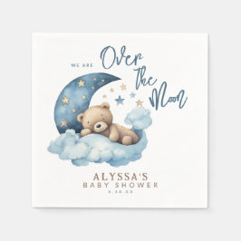 Servilleta De Papel Oso de peluche sobre el Baby Shower de la luna