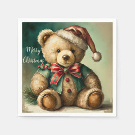 Servilleta De Papel Oso de Teddy de Navidad vintage