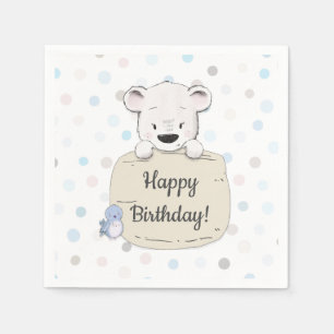 Servilleta De Papel Oso Lindo Feliz Cumpleaños