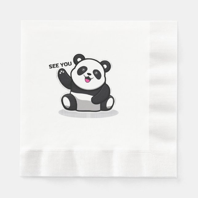 Servilleta De Papel oso panda adorable (Anverso)