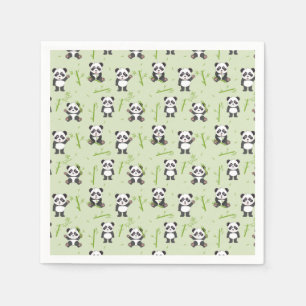 Servilleta De Papel Oso Panda Bonito Patrón de Animales Kawaii de Bamb