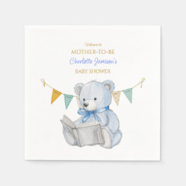 Servilleta De Papel Oso personalizado leyendo un libro Baby Shower