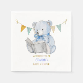 Servilleta De Papel Oso personalizado leyendo un libro Baby Shower