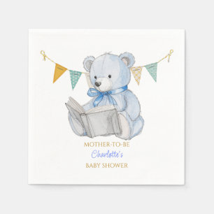 Servilleta De Papel Oso personalizado leyendo un libro Baby Shower