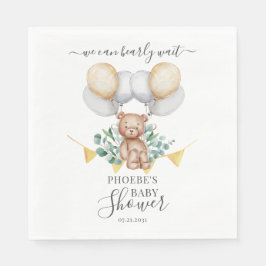 Servilleta De Papel Oso Podemos Esperar A Eucalyptus Baby Shower