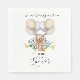 Servilleta De Papel Oso Podemos Esperar A Eucalyptus Baby Shower